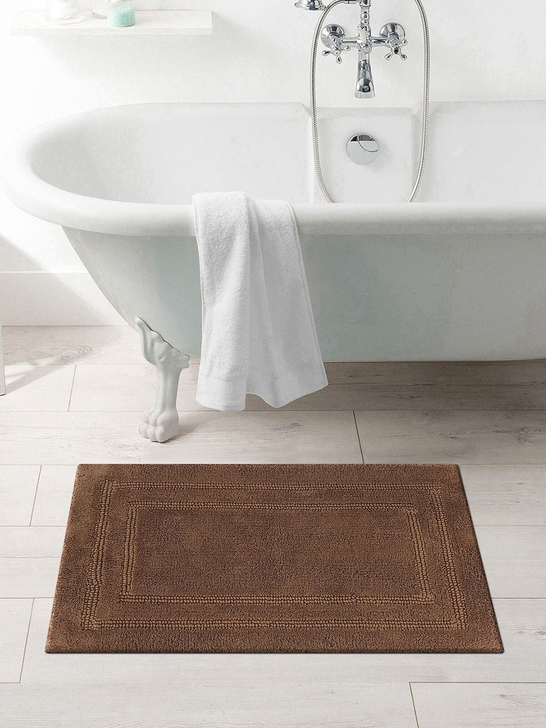 OBSESSIONS Brown Solid Casanova Reversible Bath Rug Price in India