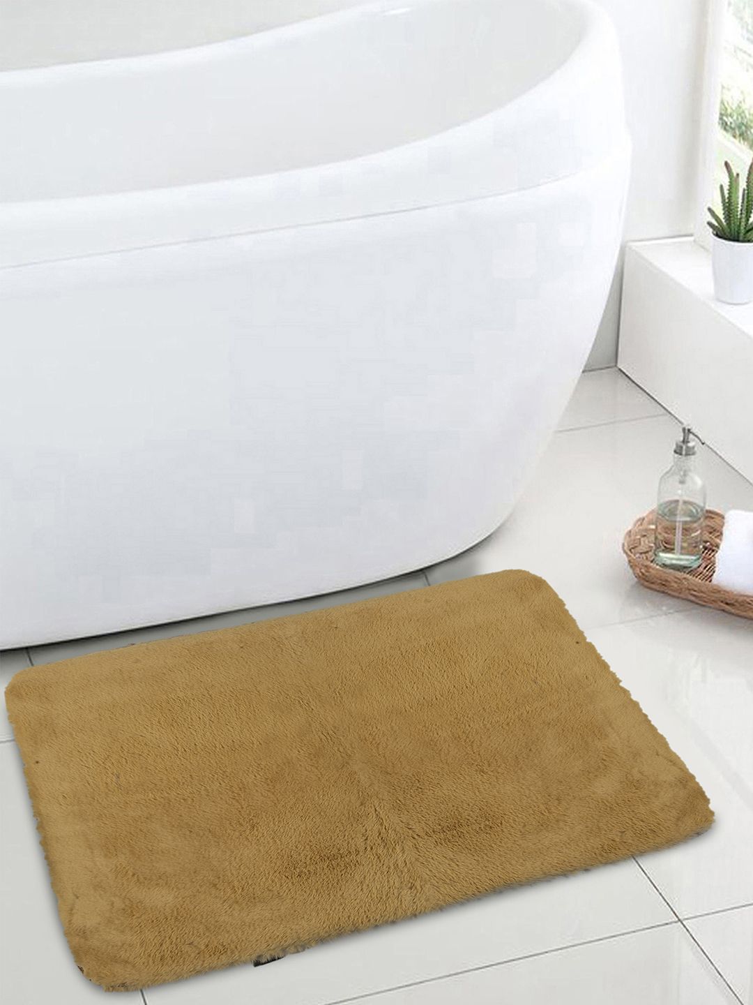 OBSESSIONS Gold-Toned Solid 1000GSM Galaxy Anti-Skid Bath Rug Price in India