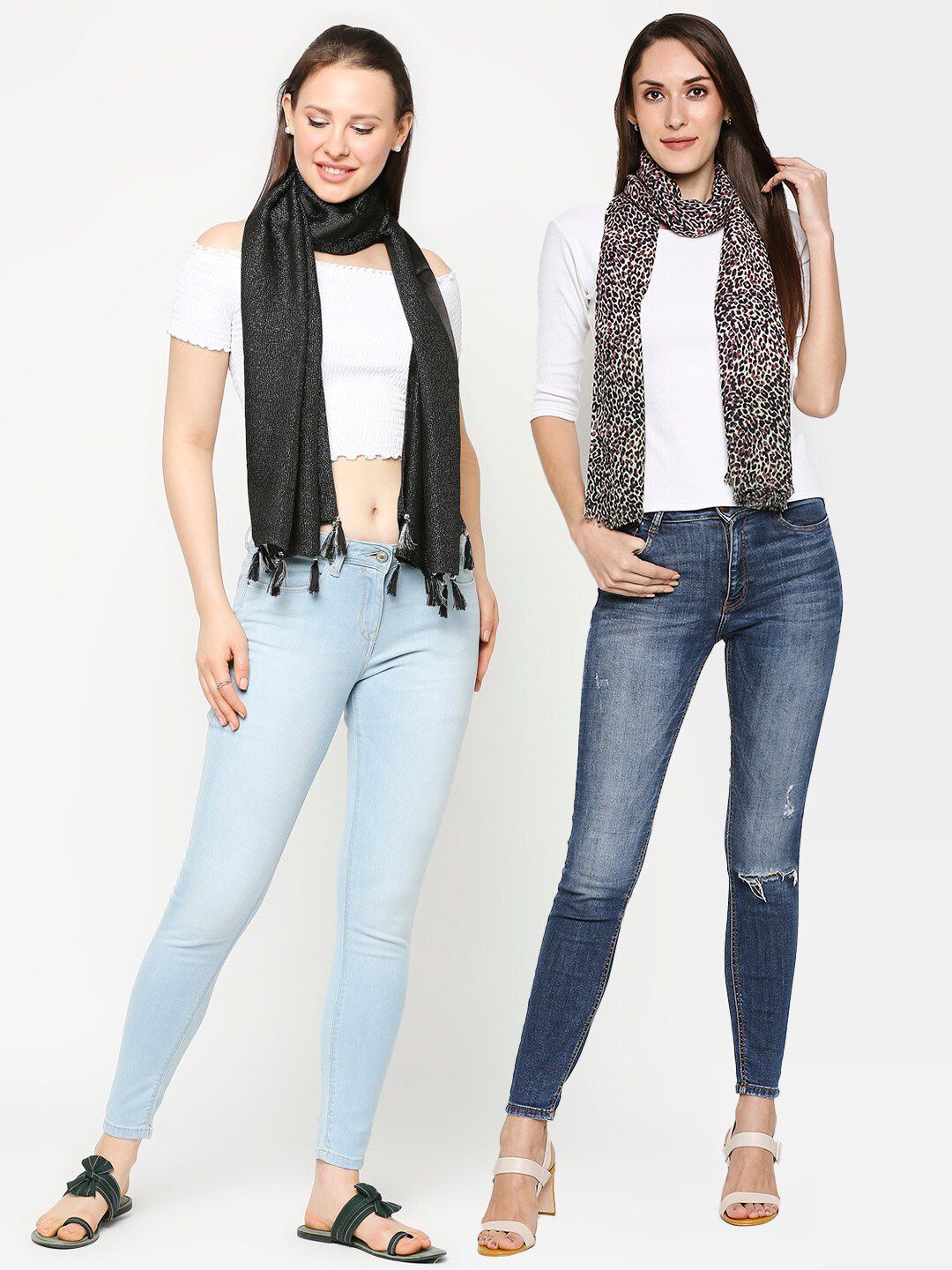 Get Wrapped Women Pack of 2 Scarves Price in India