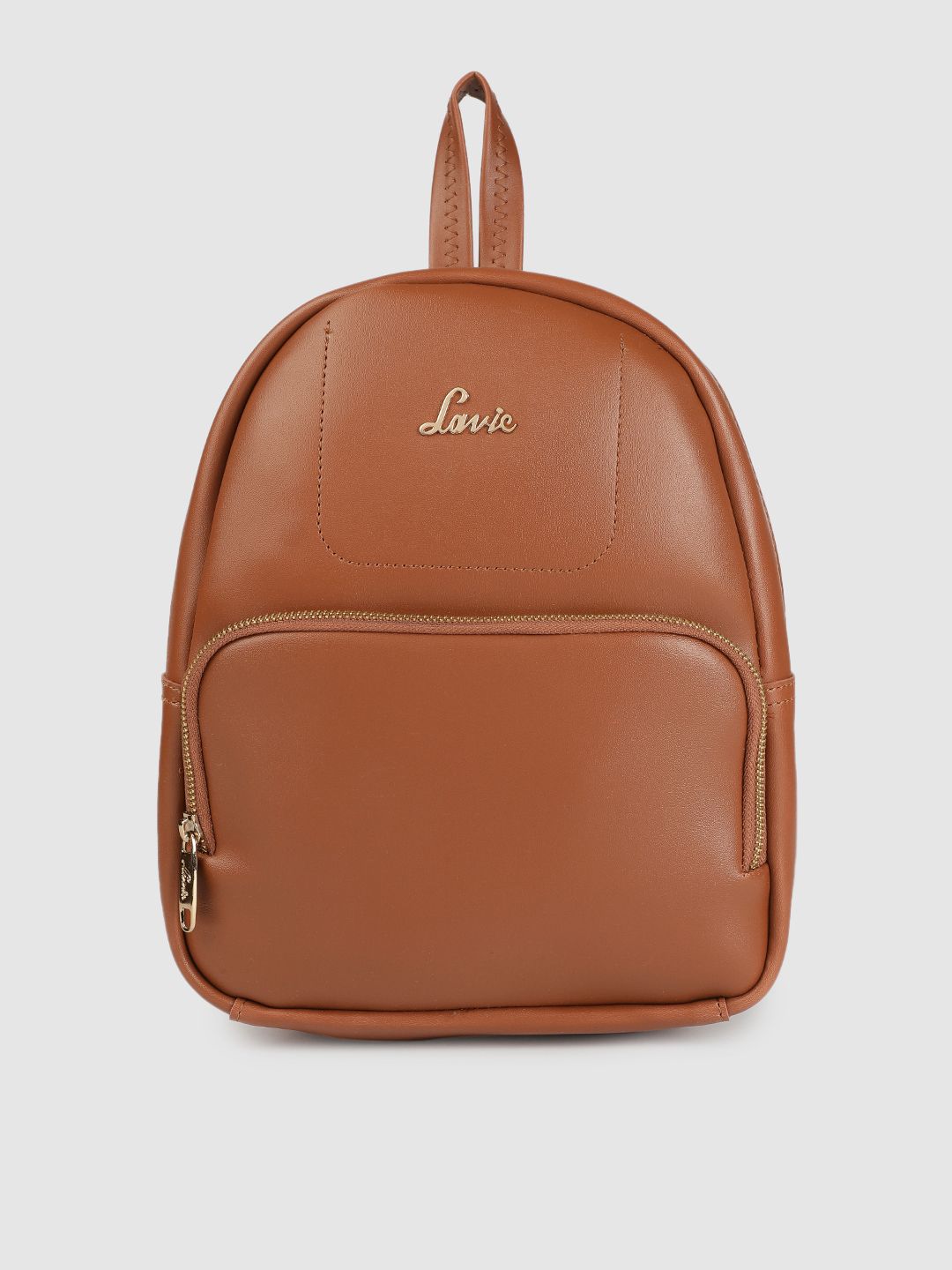 Lavie Women Tan Brown Solid Backpack Price in India