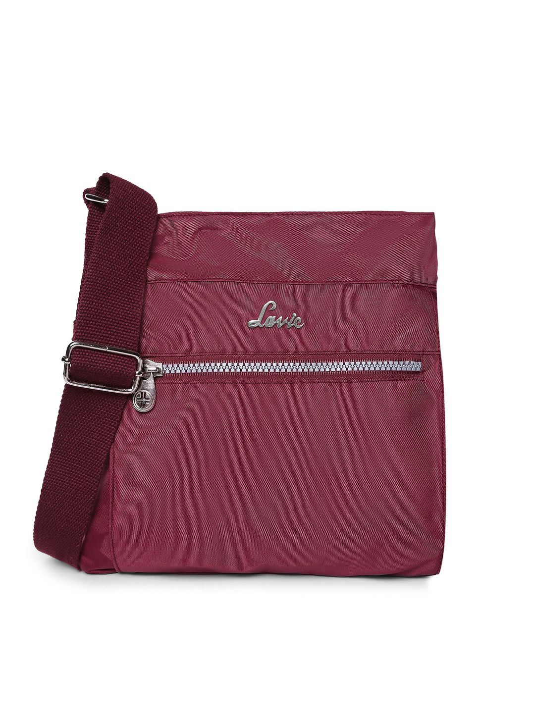 Lavie Women Burgundy Structured Sling Bag Price in India