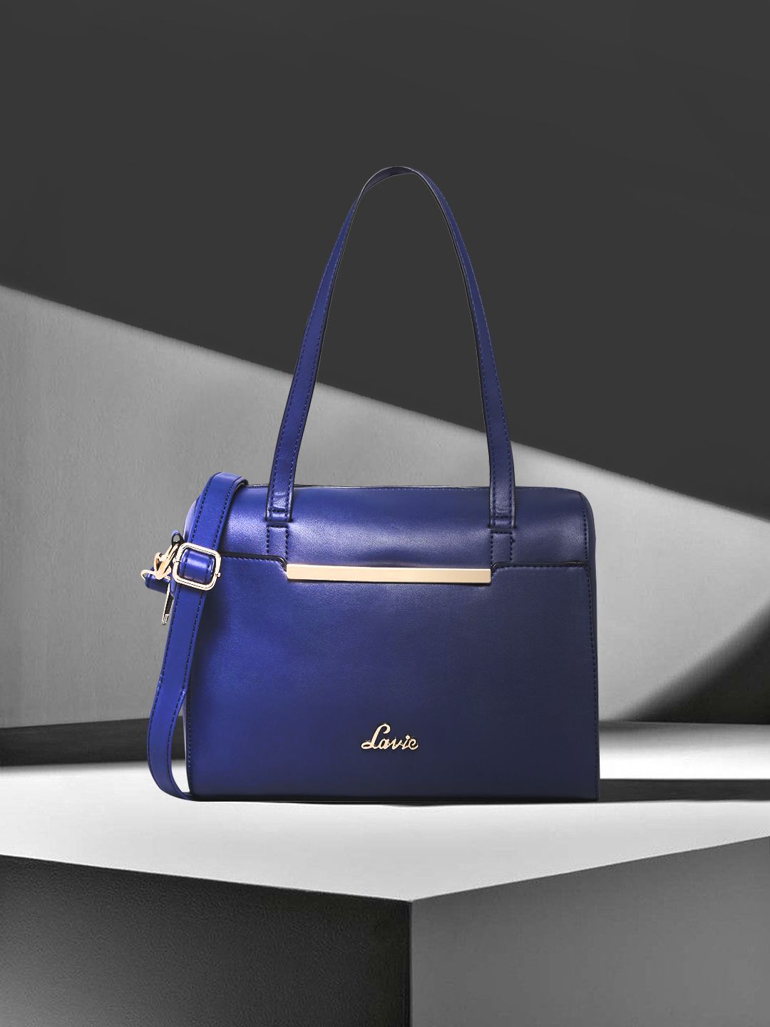 Lavie Navy Blue Solid Shoulder Bag Price in India