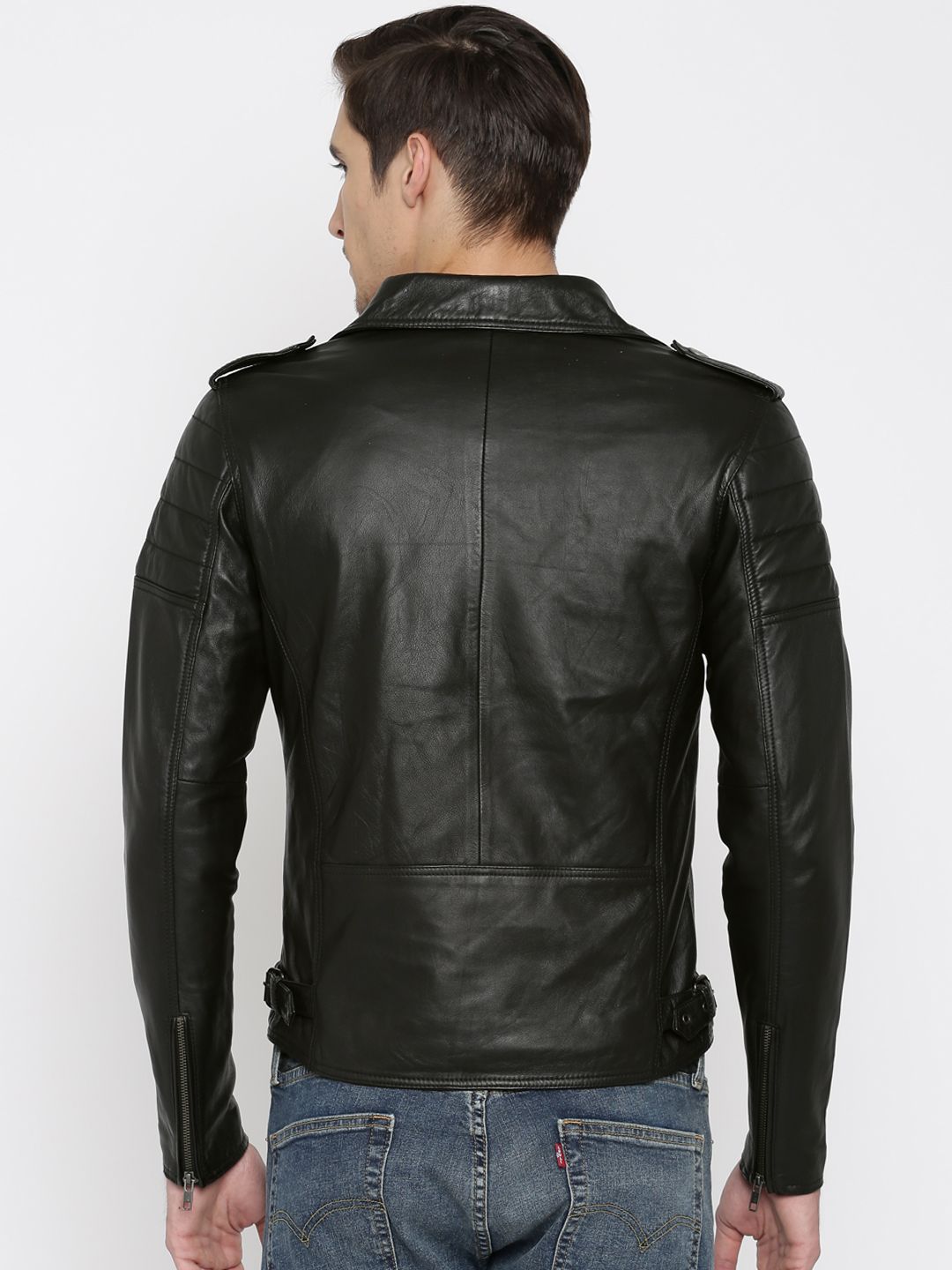 Buy Ed Hardy Black Leather Jacket - Jackets for Men 1496566 | Myntra
