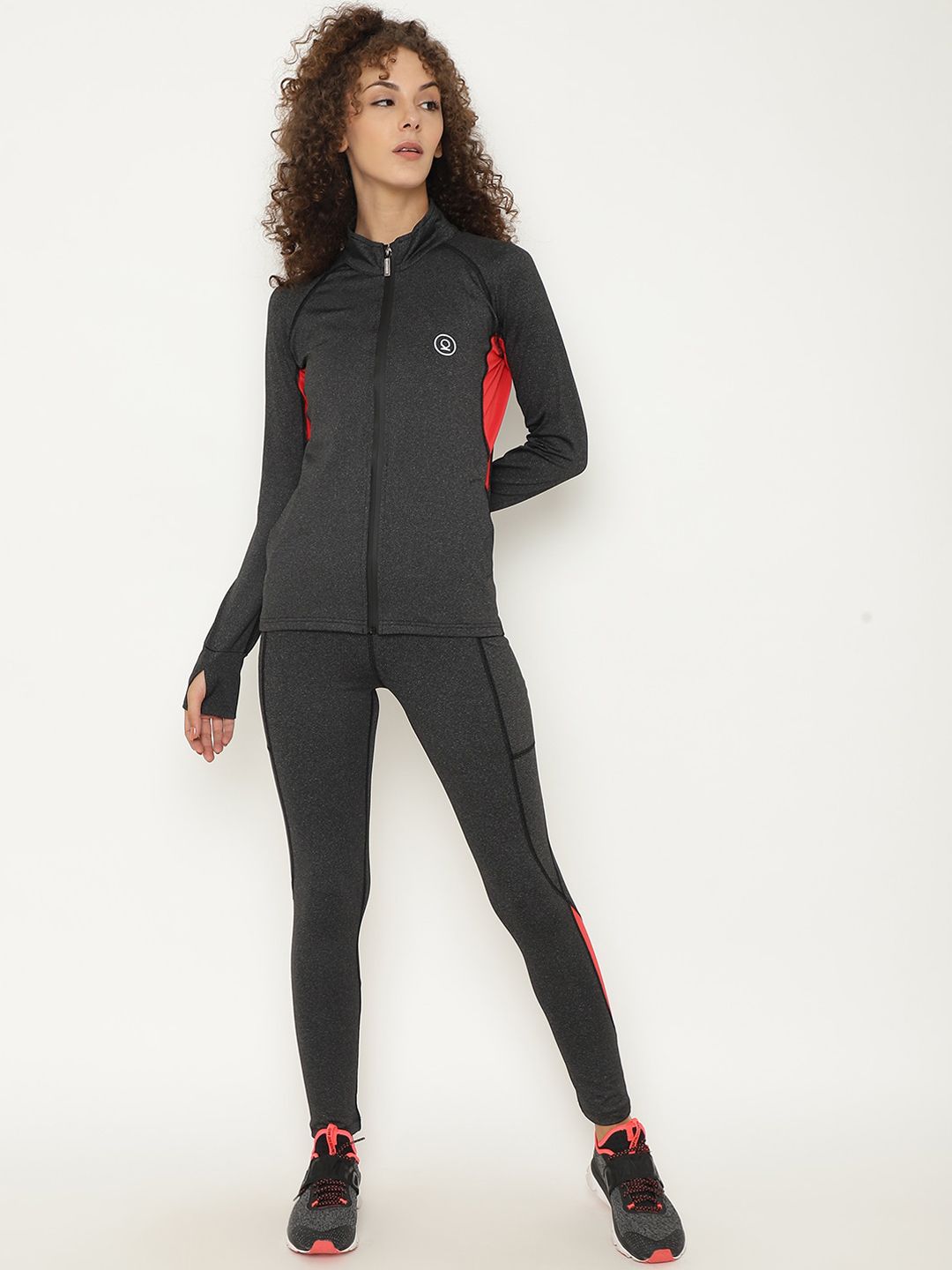 Chkokko Women Grey Solid Sports Tracksuit Price in India