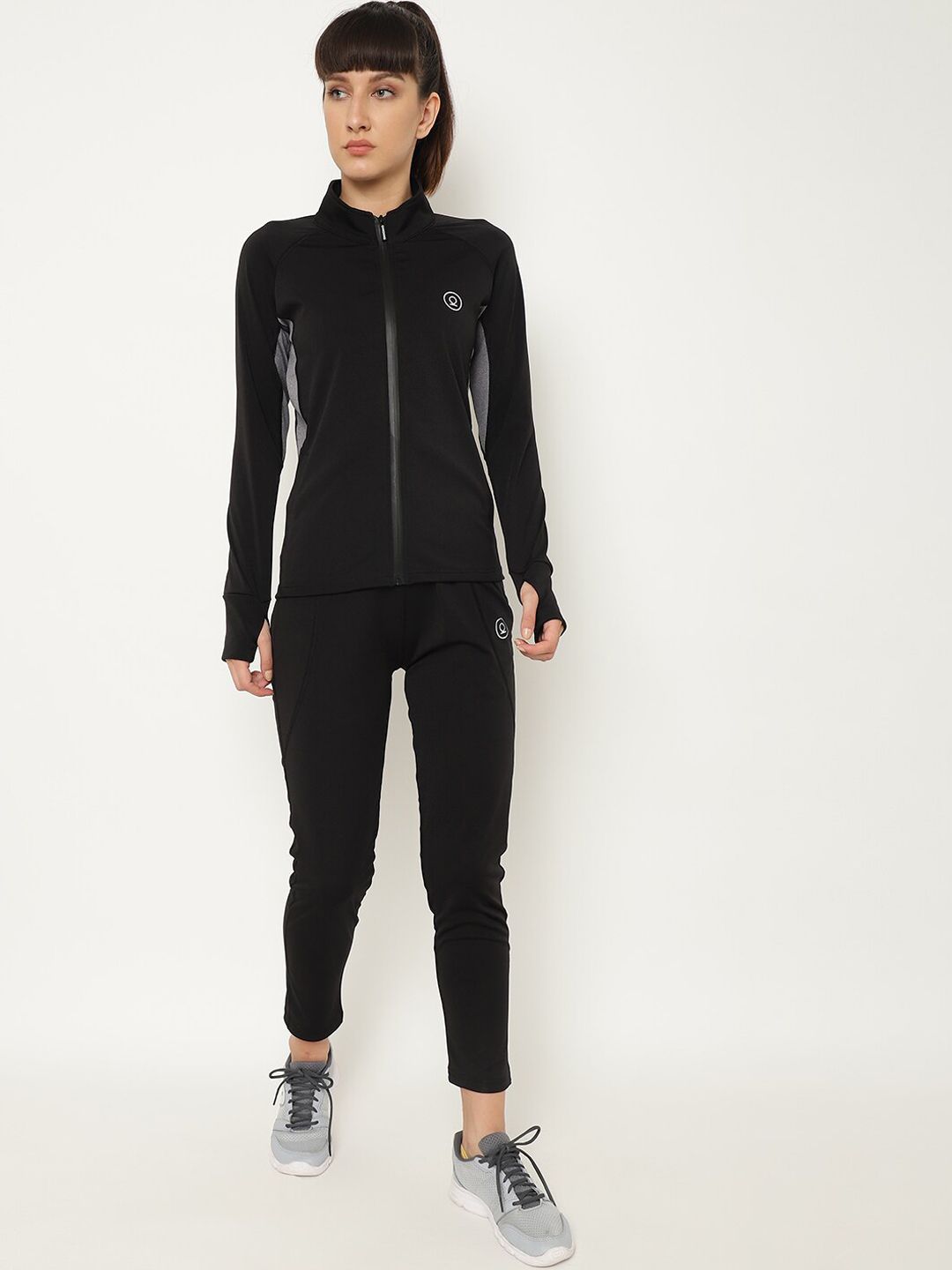 Chkokko Women Black Sports Tracksuit Price in India