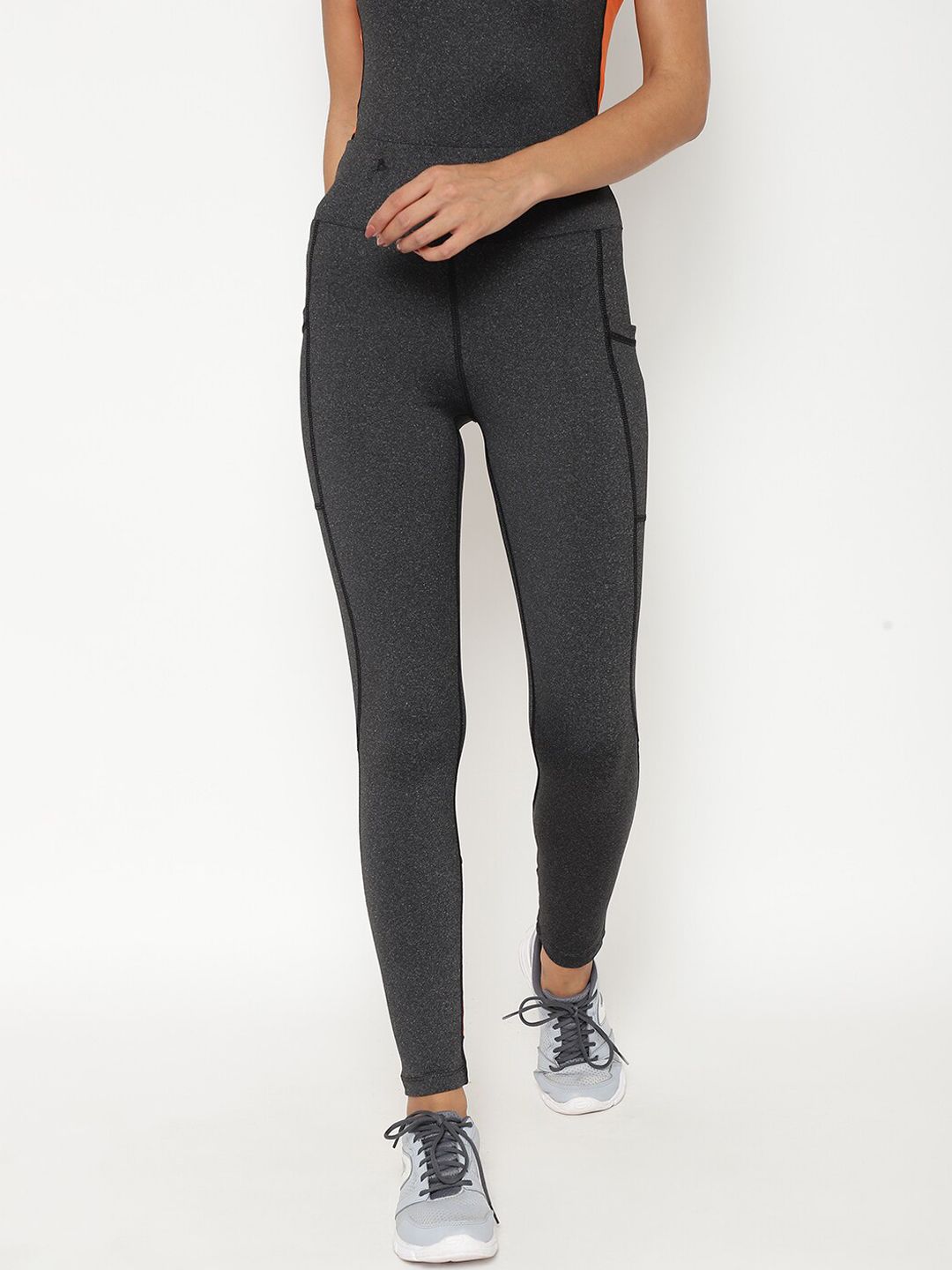 Chkokko Women Grey Solid Yoga Stretchable Gym Tights Price in India