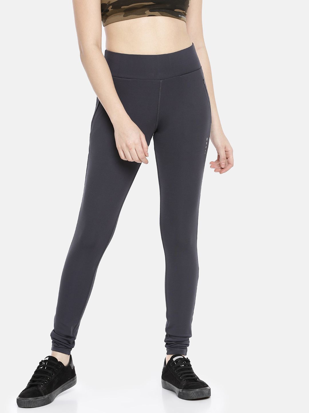 GOLDSTROMS Women Grey Solid Tights Price in India