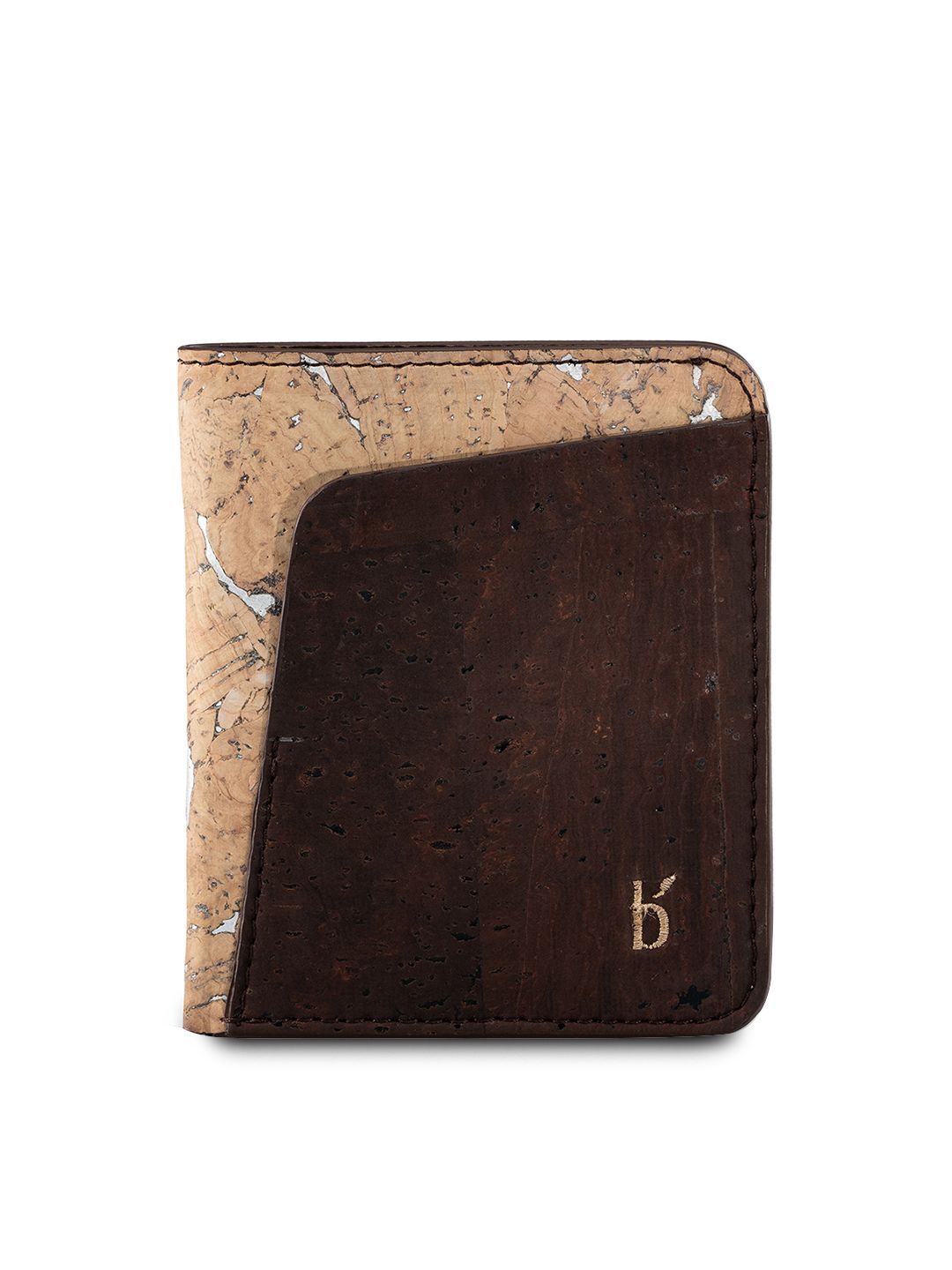 Beej Women Brown & Beige Cork Two Fold Sustainable Wallet Price in India