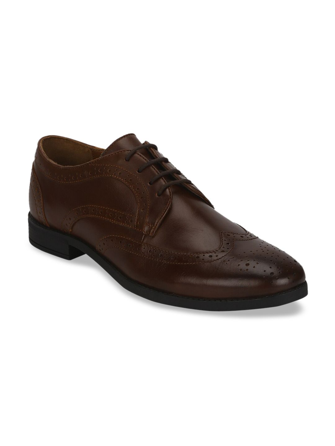 Aditi Wasan Men Brown Solid Formal Leather Brogues