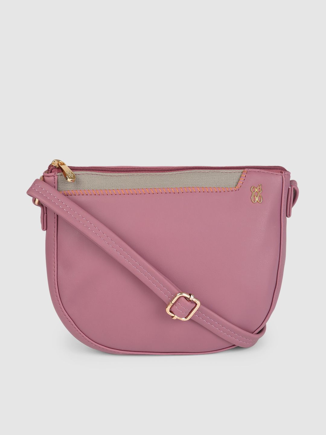 Baggit Mauve Solid Structured Sling Bag Price in India