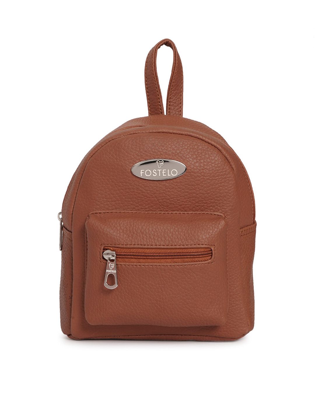 Fostelo Women Tan Textured Backpack Price in India