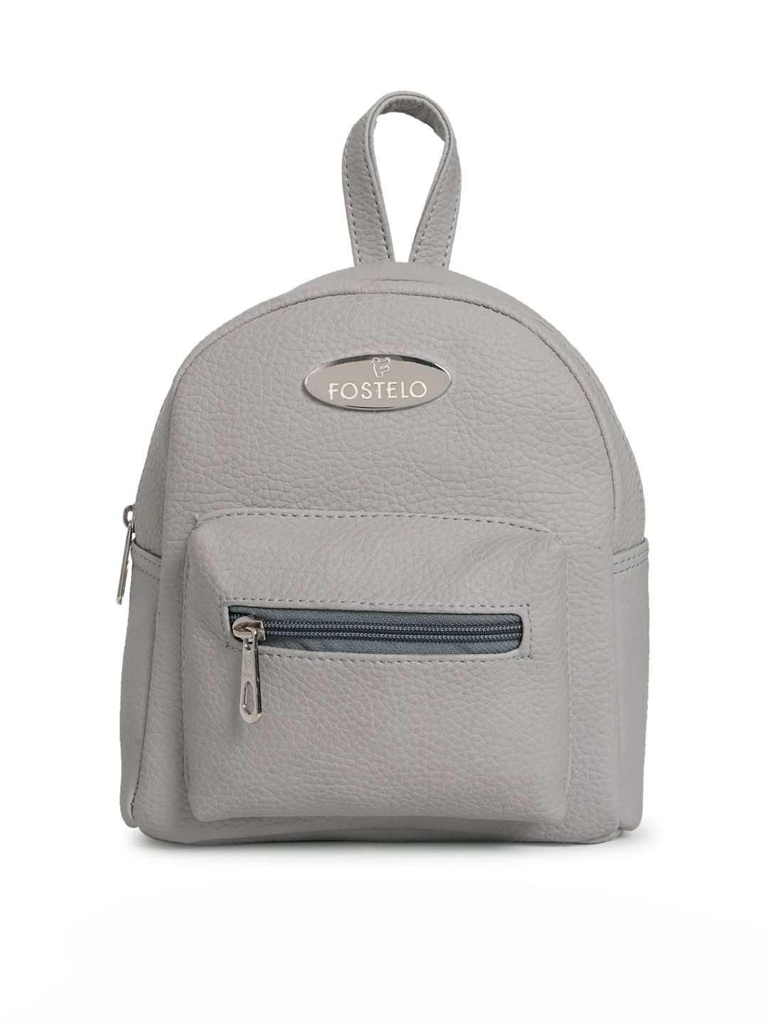 Fostelo Women Grey Textured Backpack Price in India