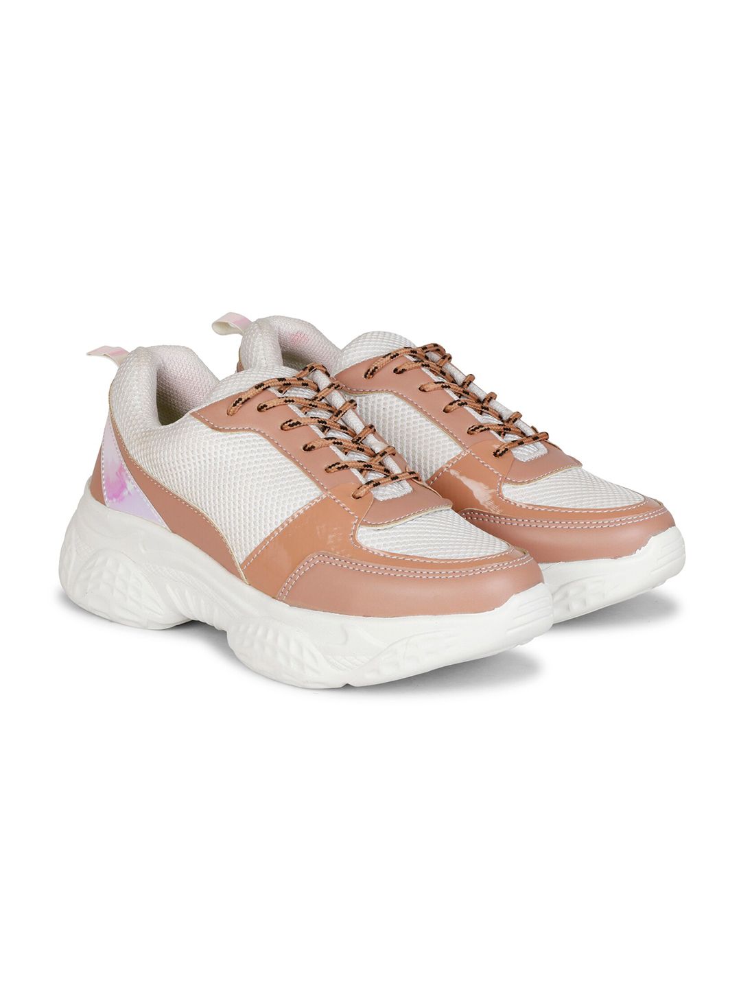 Denill Women Peach-Coloured Mesh Track Running Shoes Price in India