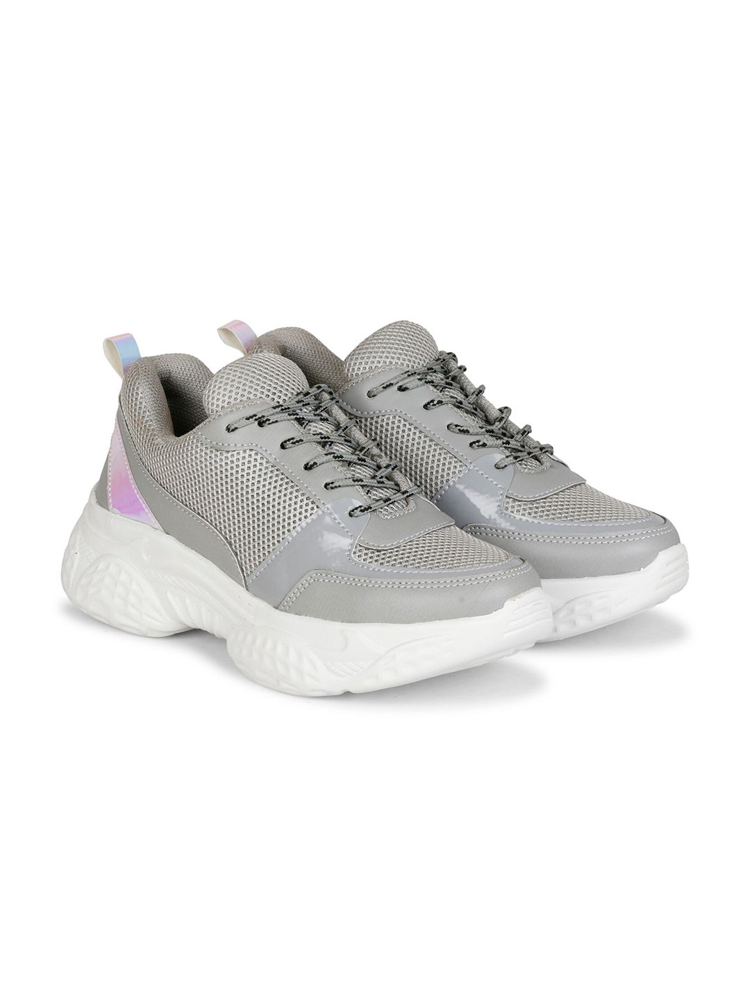 Denill Women Grey Mesh Running Shoes Price in India