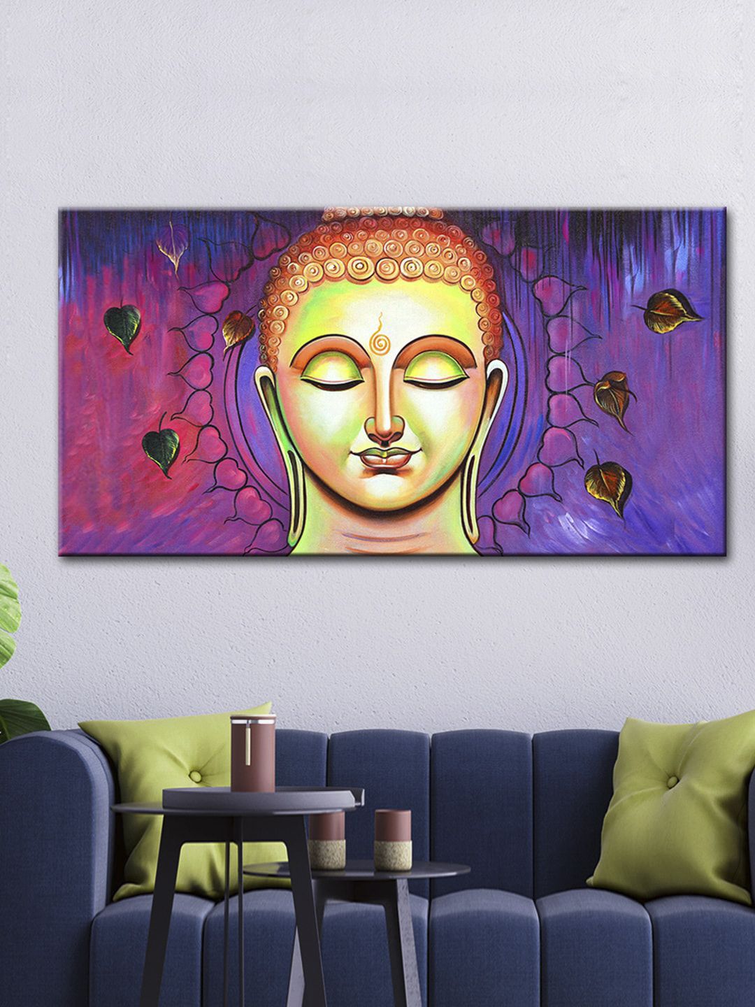 WALLMANTRA Multicoloured Buddha Meditating Canvas Printed Painting Price in India