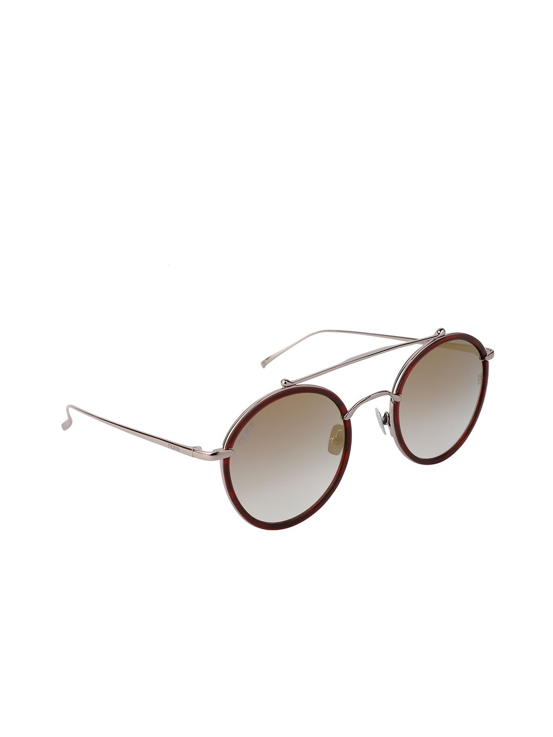 NUMI Nouveau Women Brown Round Full Rim UV Protected Sunglasses Price in India