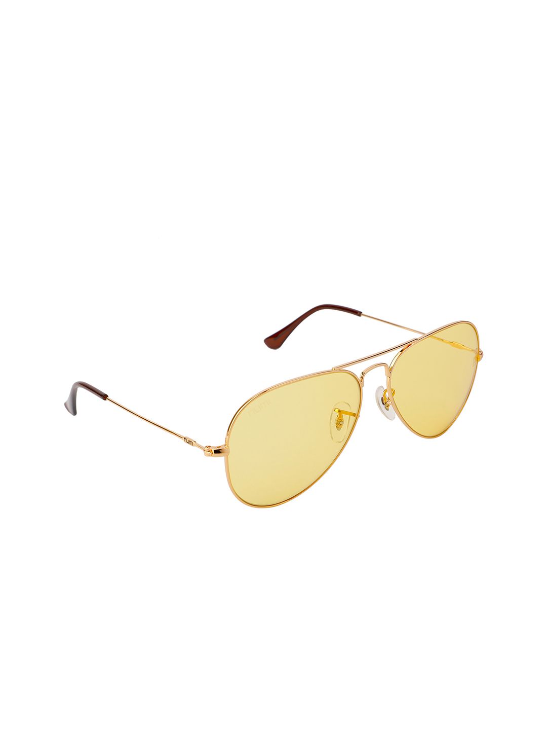 NUMI Maverick Unisex Yellow & Gold UV Protected Aviator Sunglasses