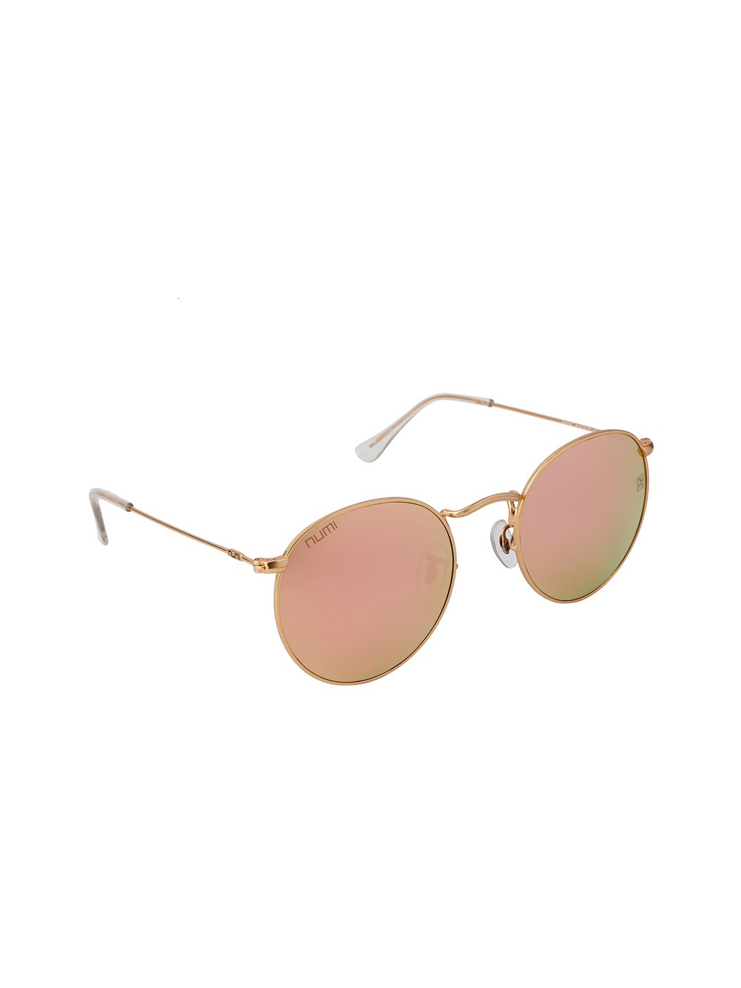 NUMI Unisex Pink Lens & Rose Gold-Toned Aviator Sunglasses with UV Protected Lens Price in India