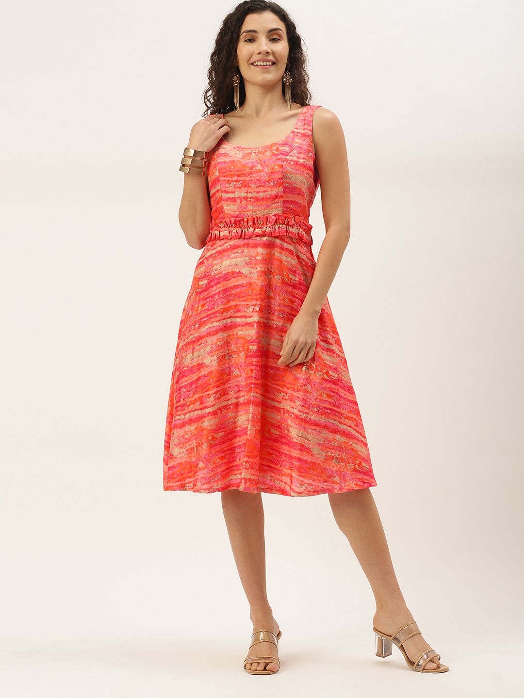 EthnoVogue Multicoloured A-Line Dress Price in India