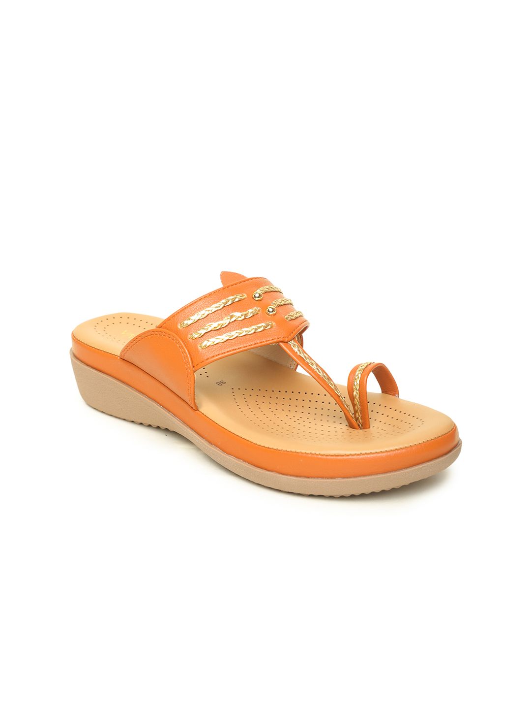 VALIOSAA Tan Wedge Sandals Price in India