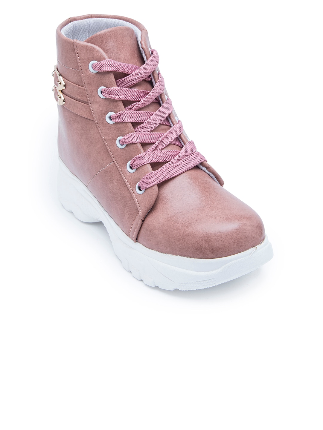 DEAS Pink High-Top Comfort Heeled Boots Price in India