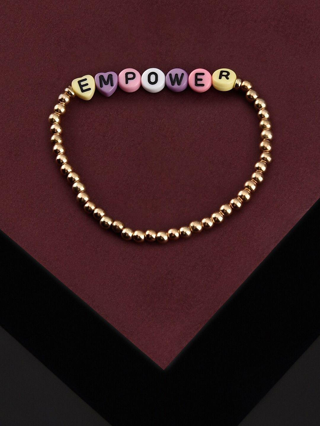 Accessorize Women Gold Typography Stretch Bracelet Price in India