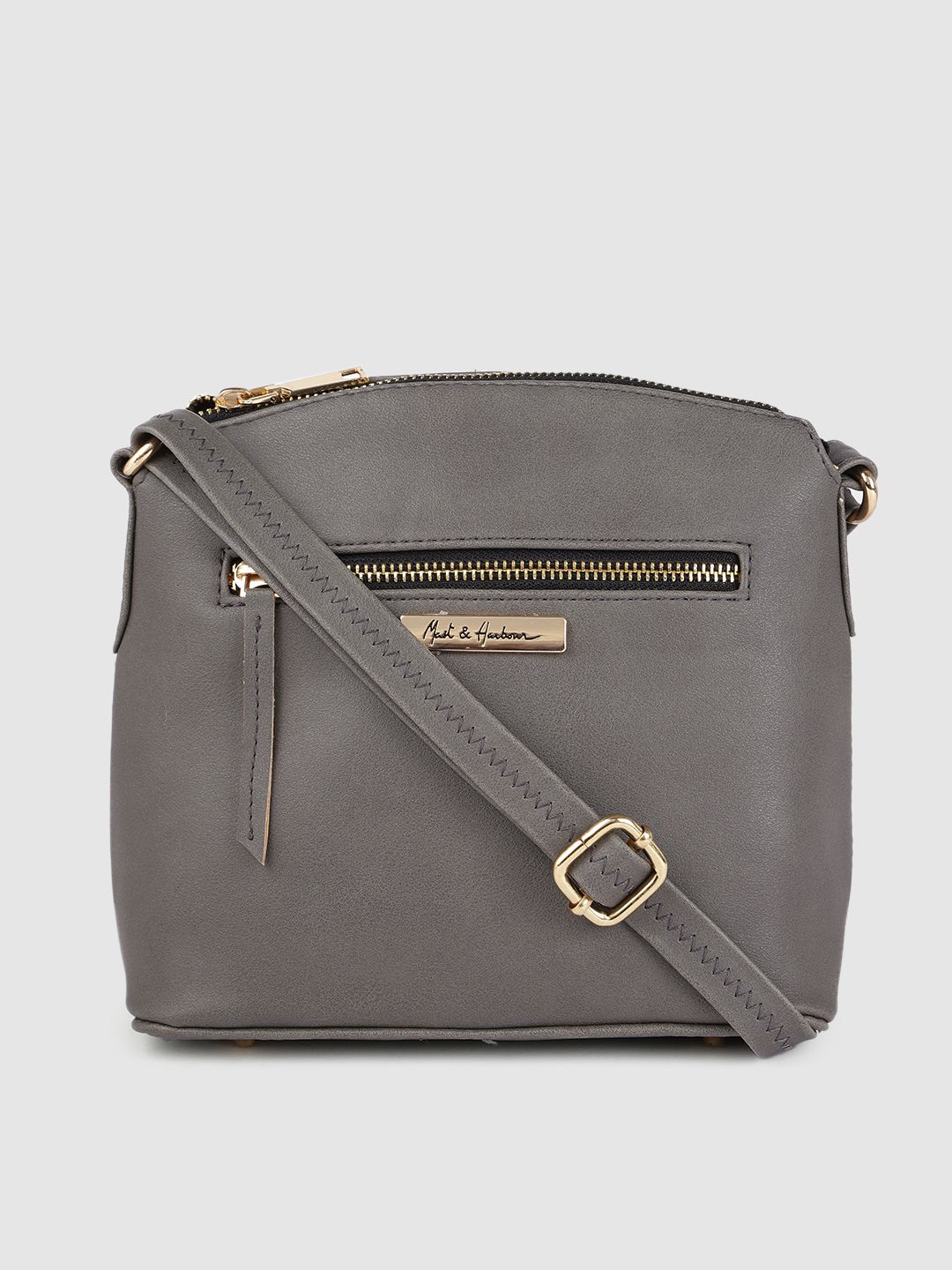 Mast & Harbour Grey Solid Sling Bag Price in India
