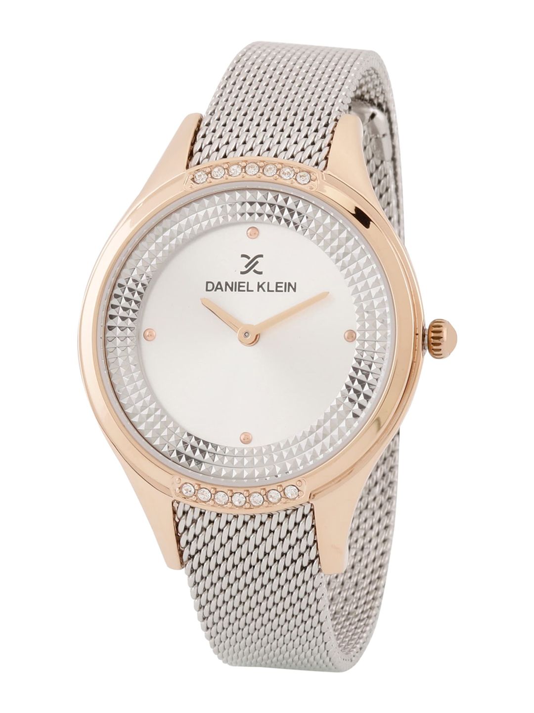 Daniel Klein Women Silver-Toned Embellished Bracelet Style Strap Analogue Watch Price in India