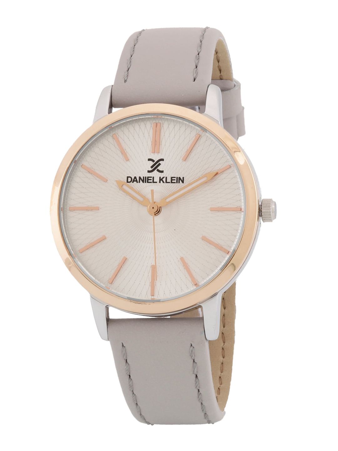 Daniel Klein Women Silver-Toned Dial & Grey Leather Straps Analogue Watch DK.1.12787-5 Price in India