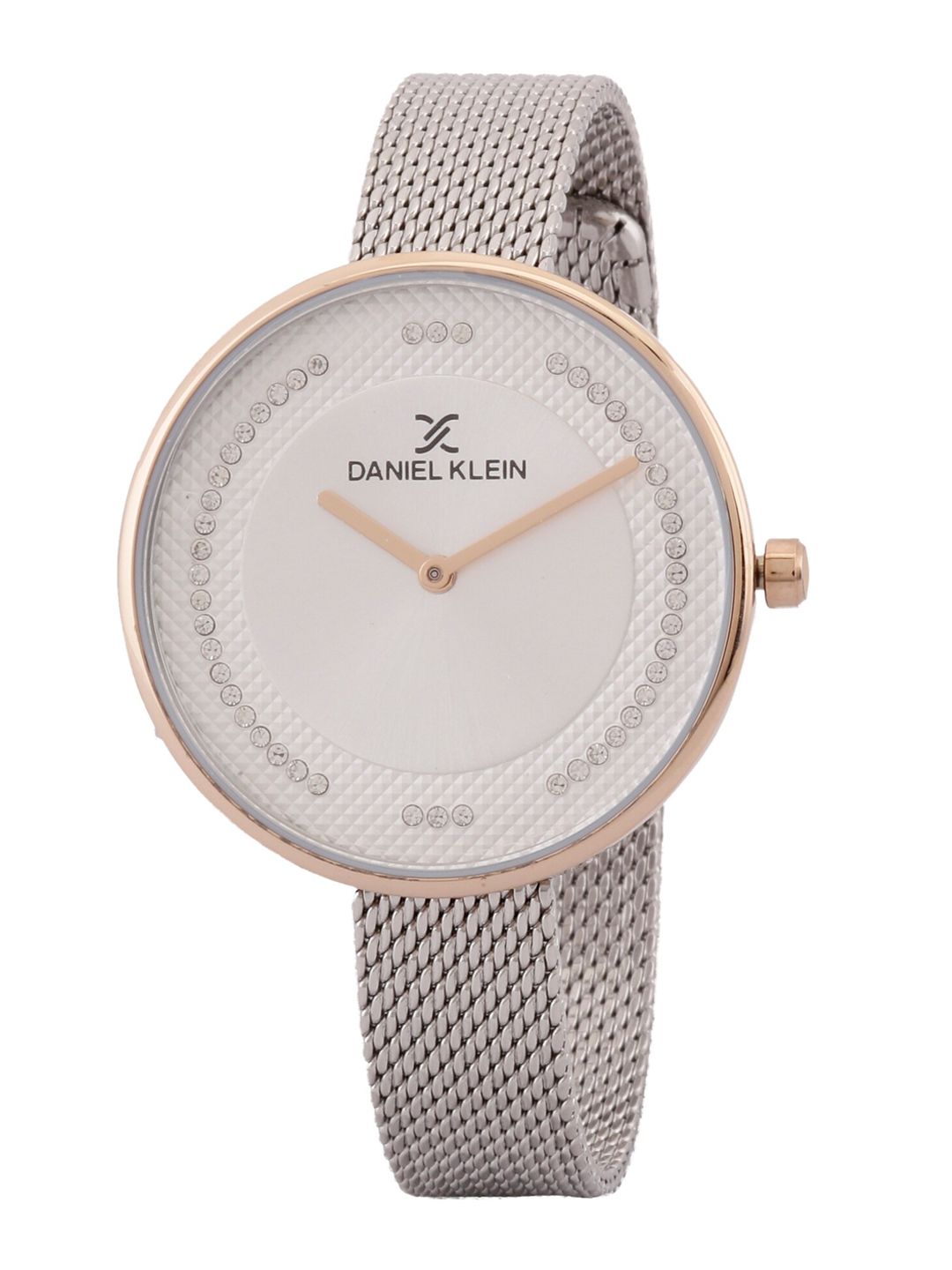 Daniel Klein Embellished Dial & Silver Toned Bracelet Style Analogue Watch DK.1.12773-2 Price in India