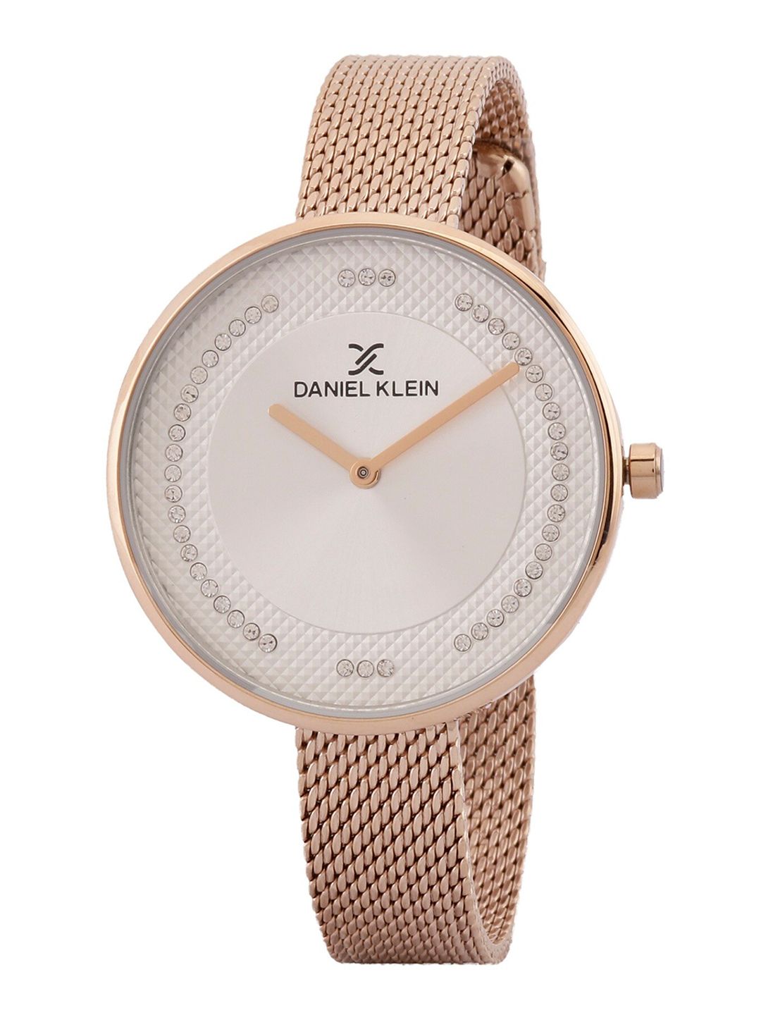 Daniel Klein Women Embellished Dial & Rose Gold-Toned Bracelet Straps Analogue Watch Price in India