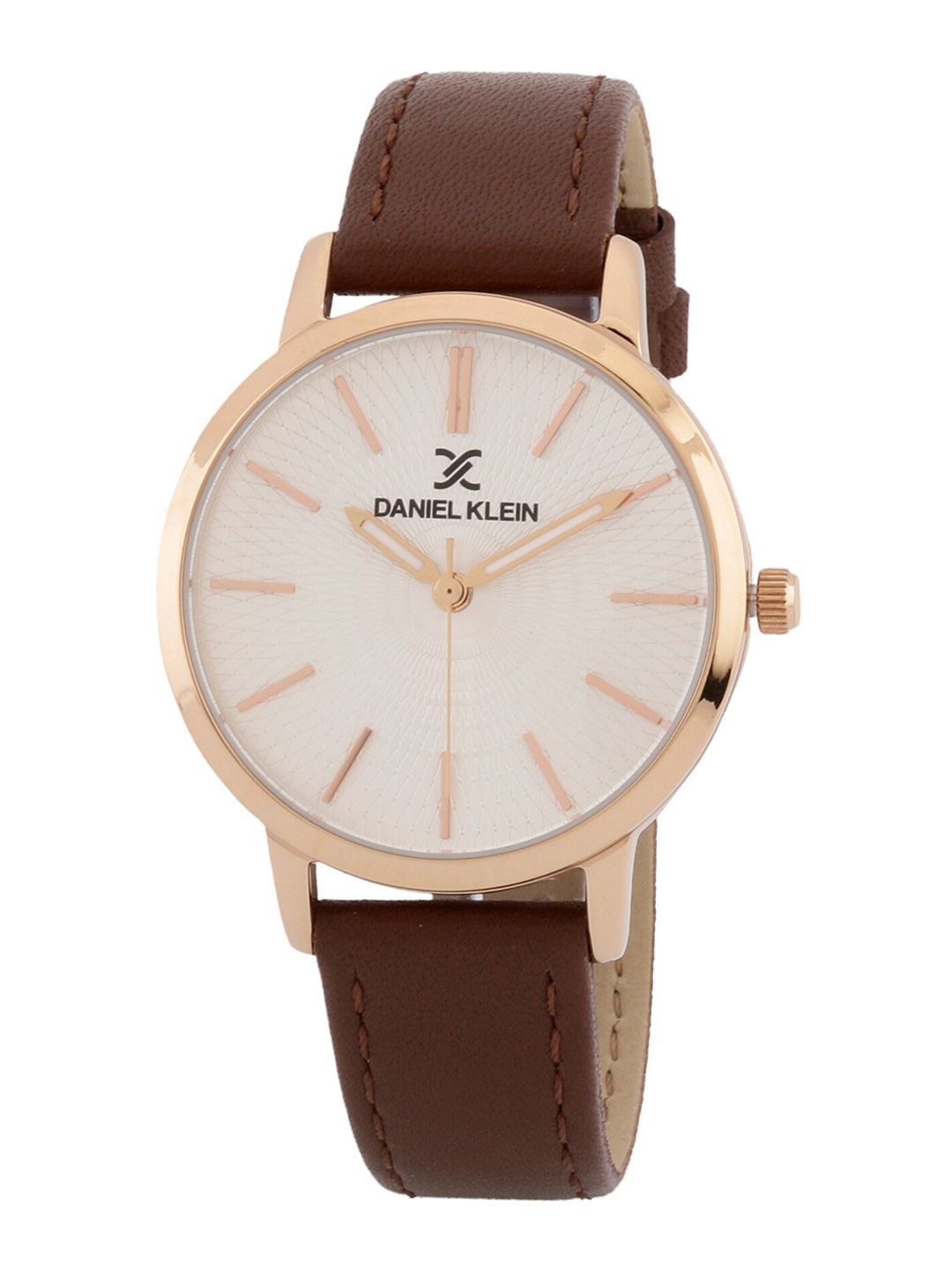 Daniel Klein Women Cream-Coloured Dial & Brown Leather Straps Analogue Watch -DK.1.12787-2 Price in India