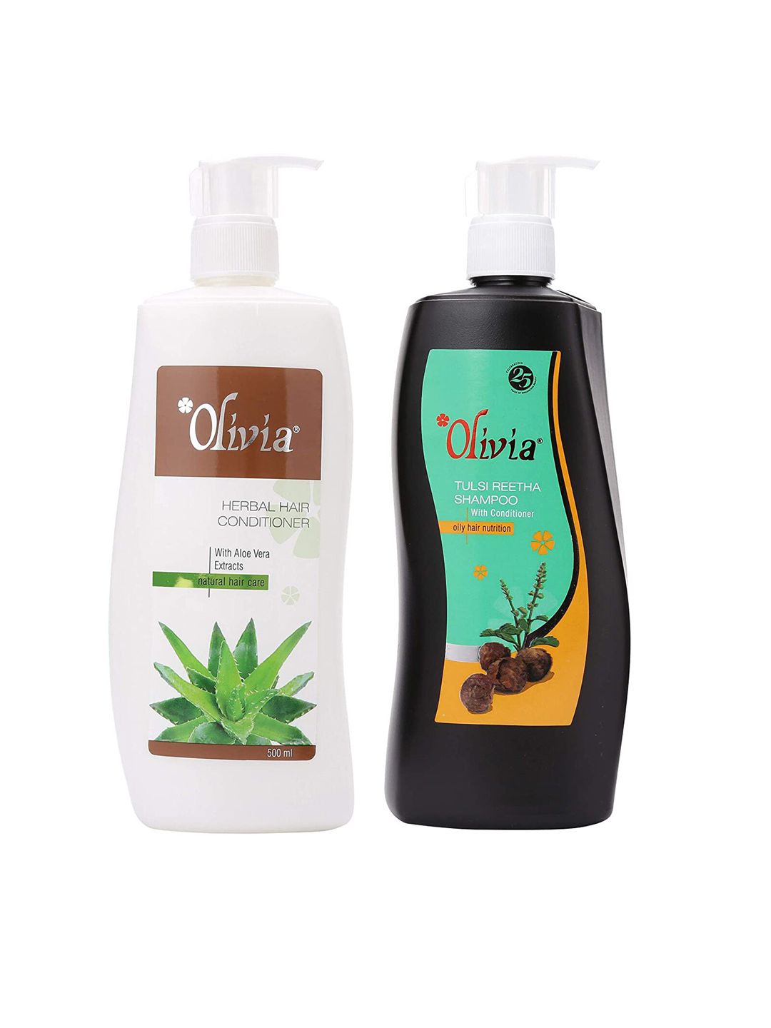 Olivia Hair Care Set of 2 Tulsi Reetha Herbal Shampoo & Aloe Vera Herbal Hair Conditioner Price in India