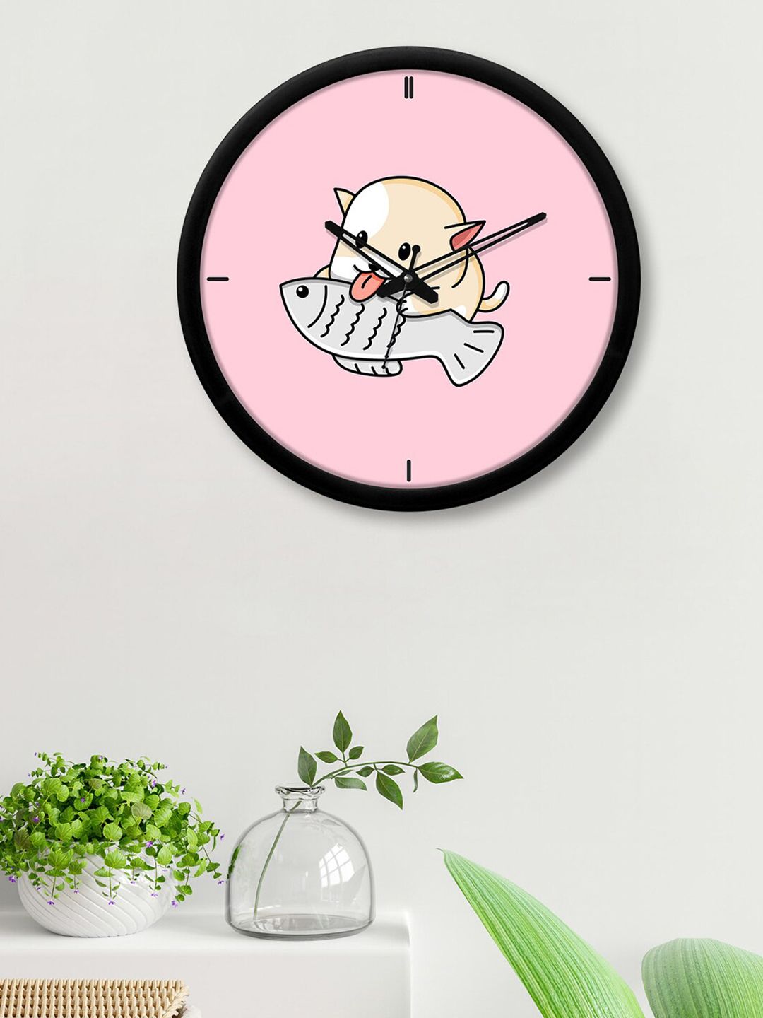 RANDOM Pink & Grey Printed Contemporary Wall Clock 30.48 cm Price in India