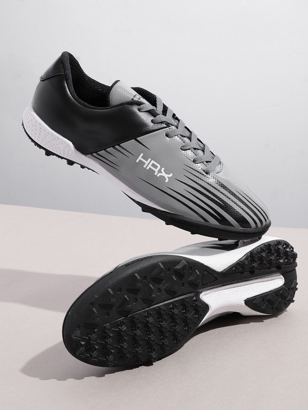 HRX by Hrithik Roshan Unisex Grey & Black Football Shoes Price in India