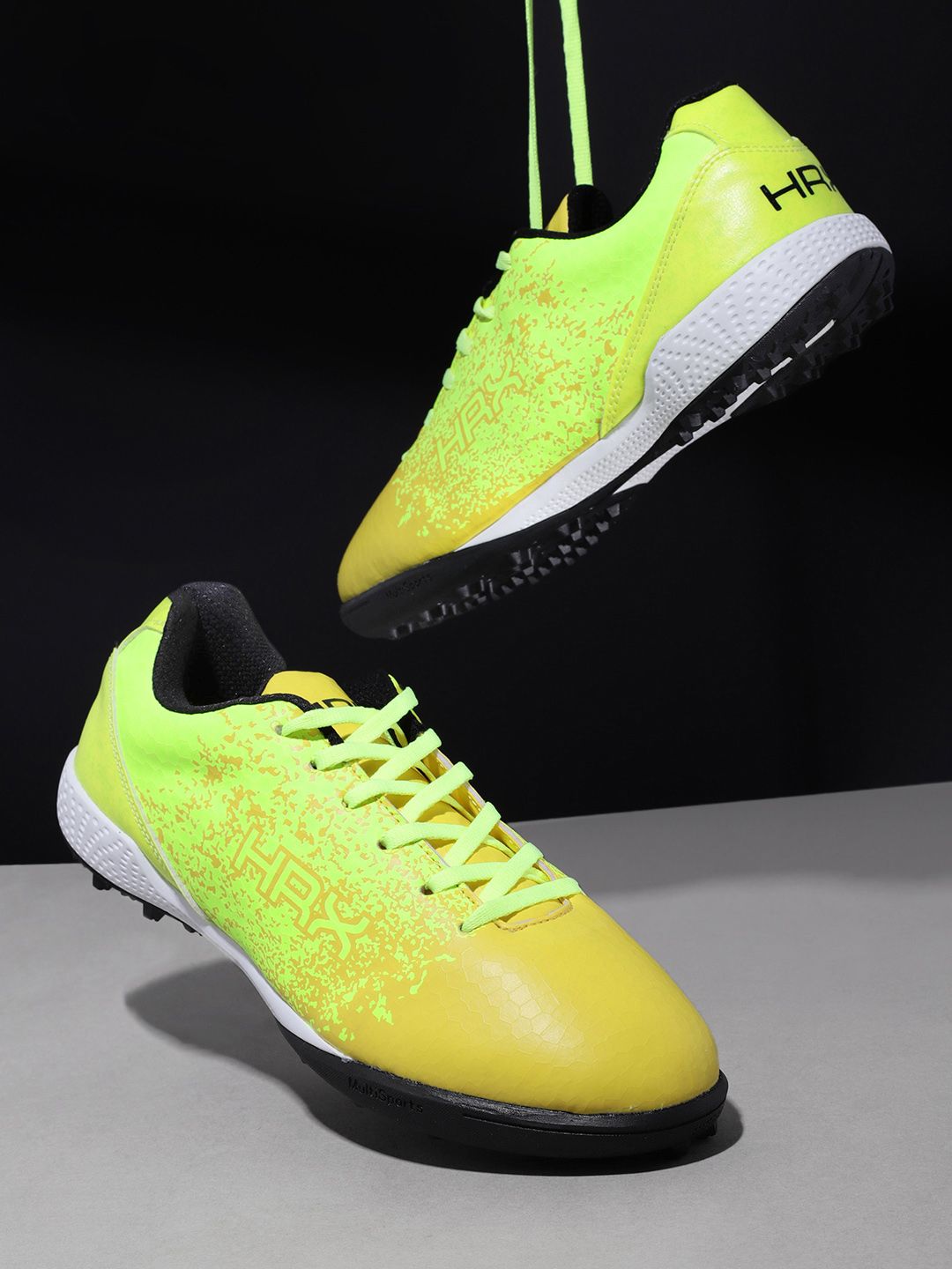 HRX by Hrithik Roshan Unisex Fluorescent Green & Yellow Football Shoes Price in India