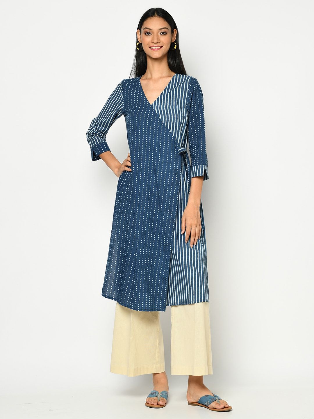 Fabindia Blue & White Striped Tunic Price in India