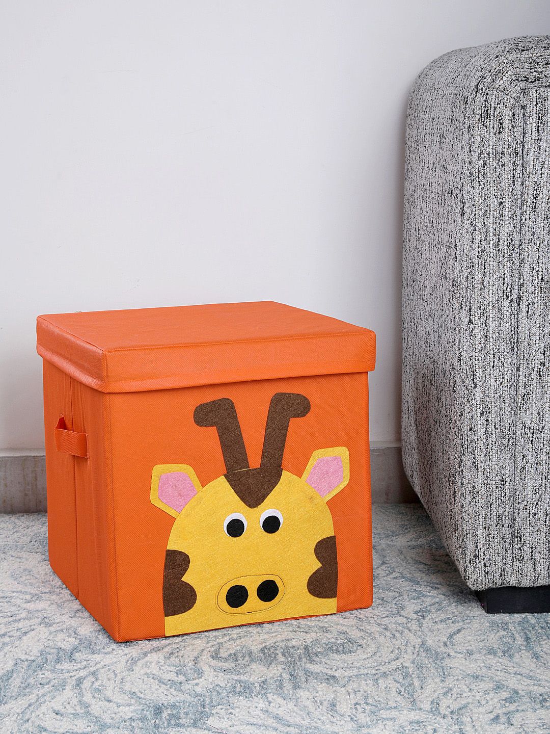 My Gift Booth Orange & Yellow Printed Multi-Utility Storage Box Price in India