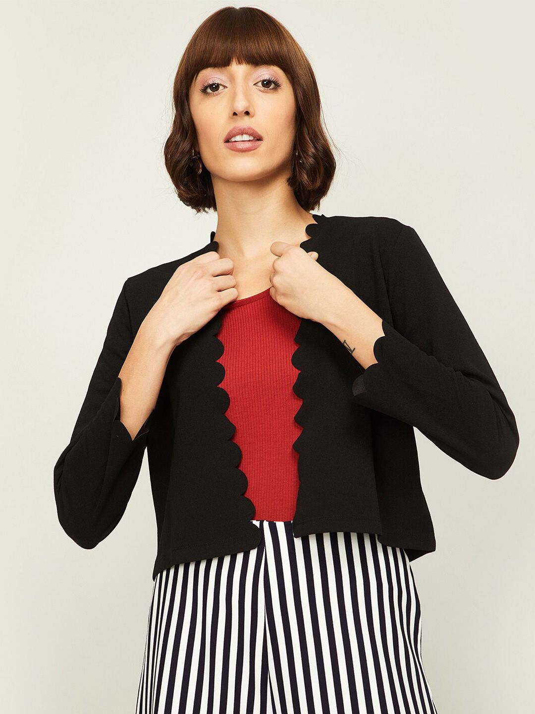 CODE by Lifestyle Women Black Crop Shrug Price in India