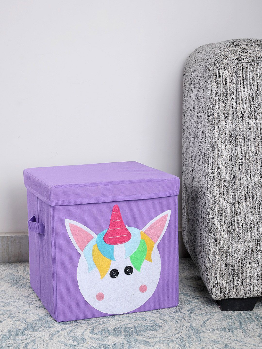 My Gift Booth Mauve Unicorn Storage Cube with A Lid Price in India