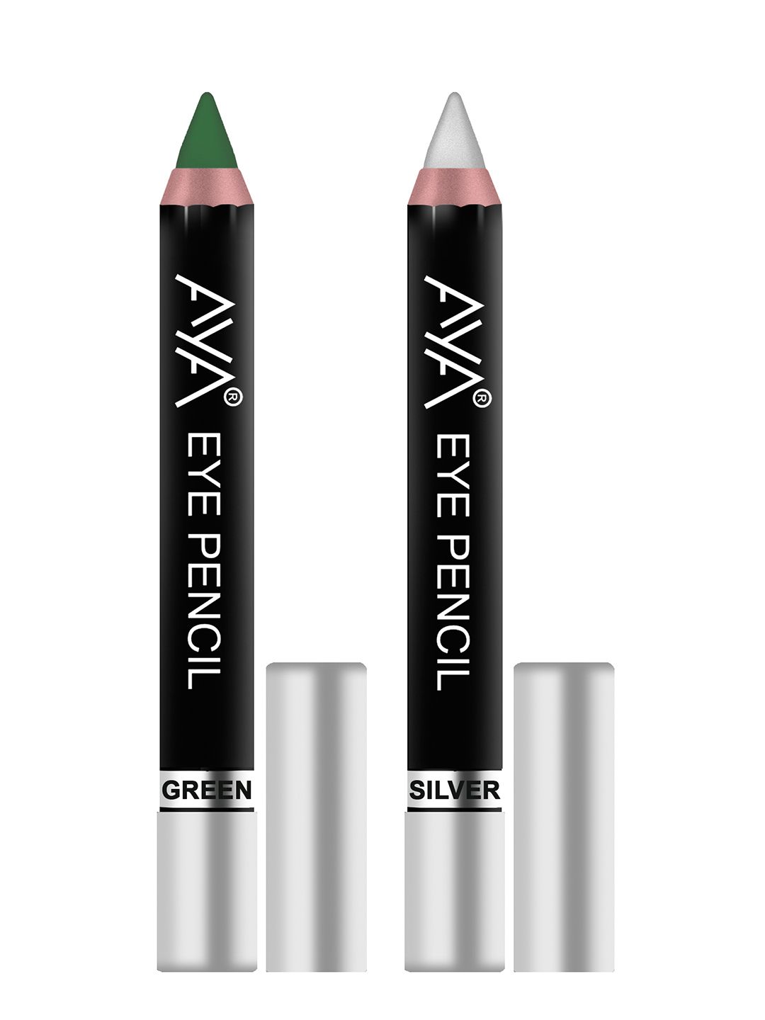 AYA Set of 2 Eye Liner Kajal - Green and Silver Price in India