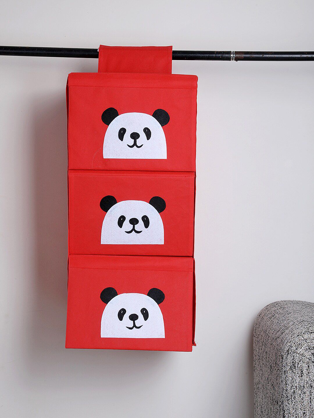 My Gift Booth Red & White Panda Patch Wardrobe Storage Organsiser Price in India