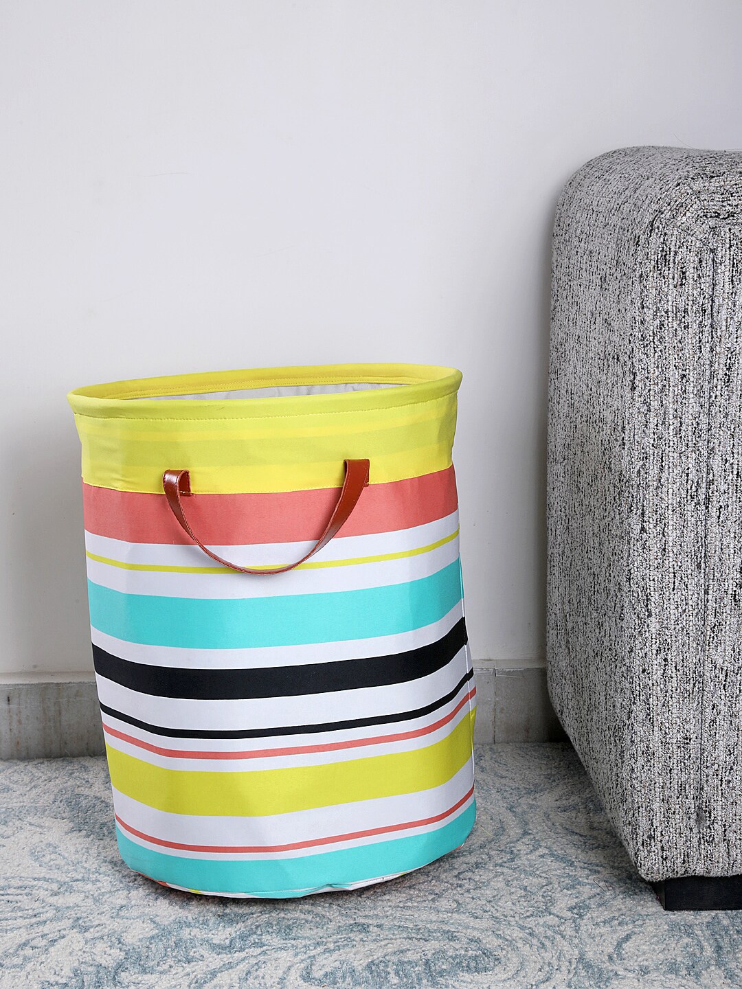 My Gift Booth Multicoloured Striped Storage Bag Price in India