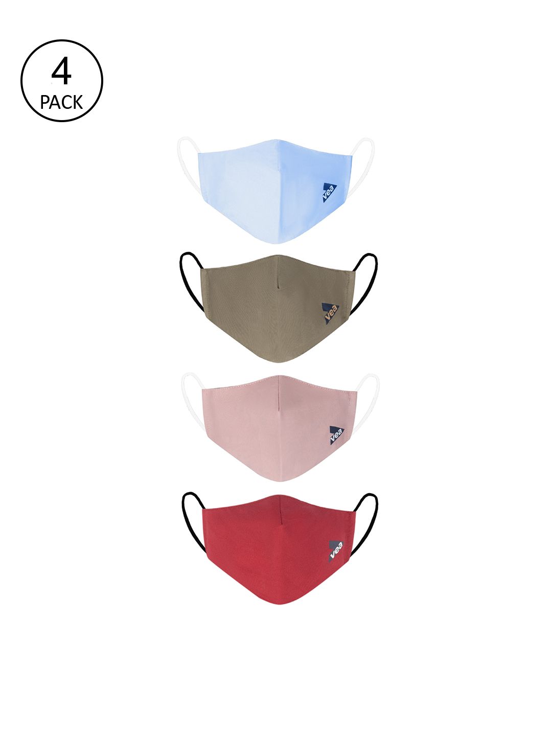 VEA Pack of 4 Cotton 5 Layered Filtration Face Mask Price in India