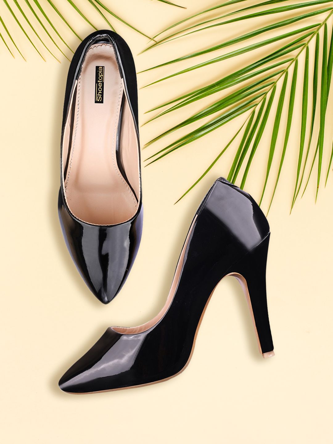 Shoetopia Black Slim Heeled Pumps Price in India