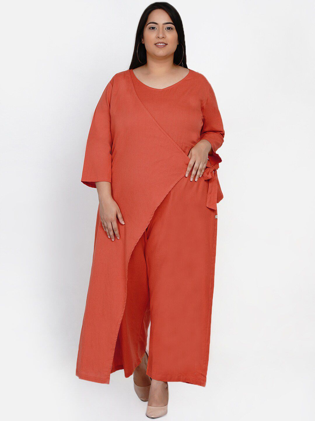 Fabnest Curve Women Rust Basic Jumpsuit Price in India