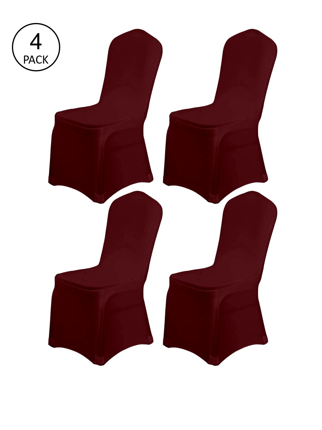 Cortina Set of 4 Maroon Banquet Chair Covers Price in India