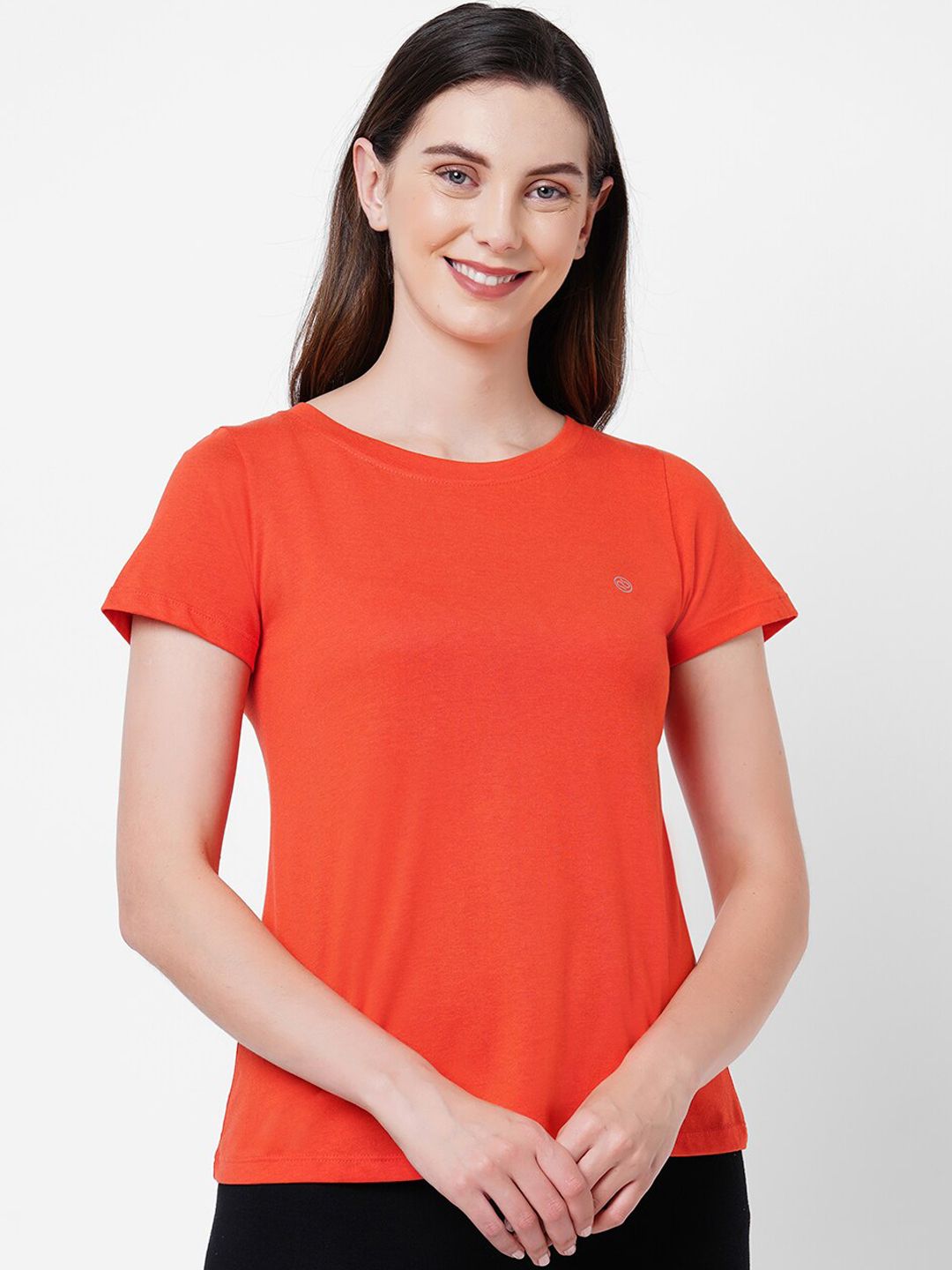 SOIE Women Orange Lounge T-shirts Price in India