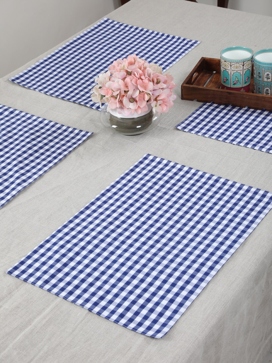 My Gift Booth Set of 6 Blue Denim Pocket Table Placemats Price in India