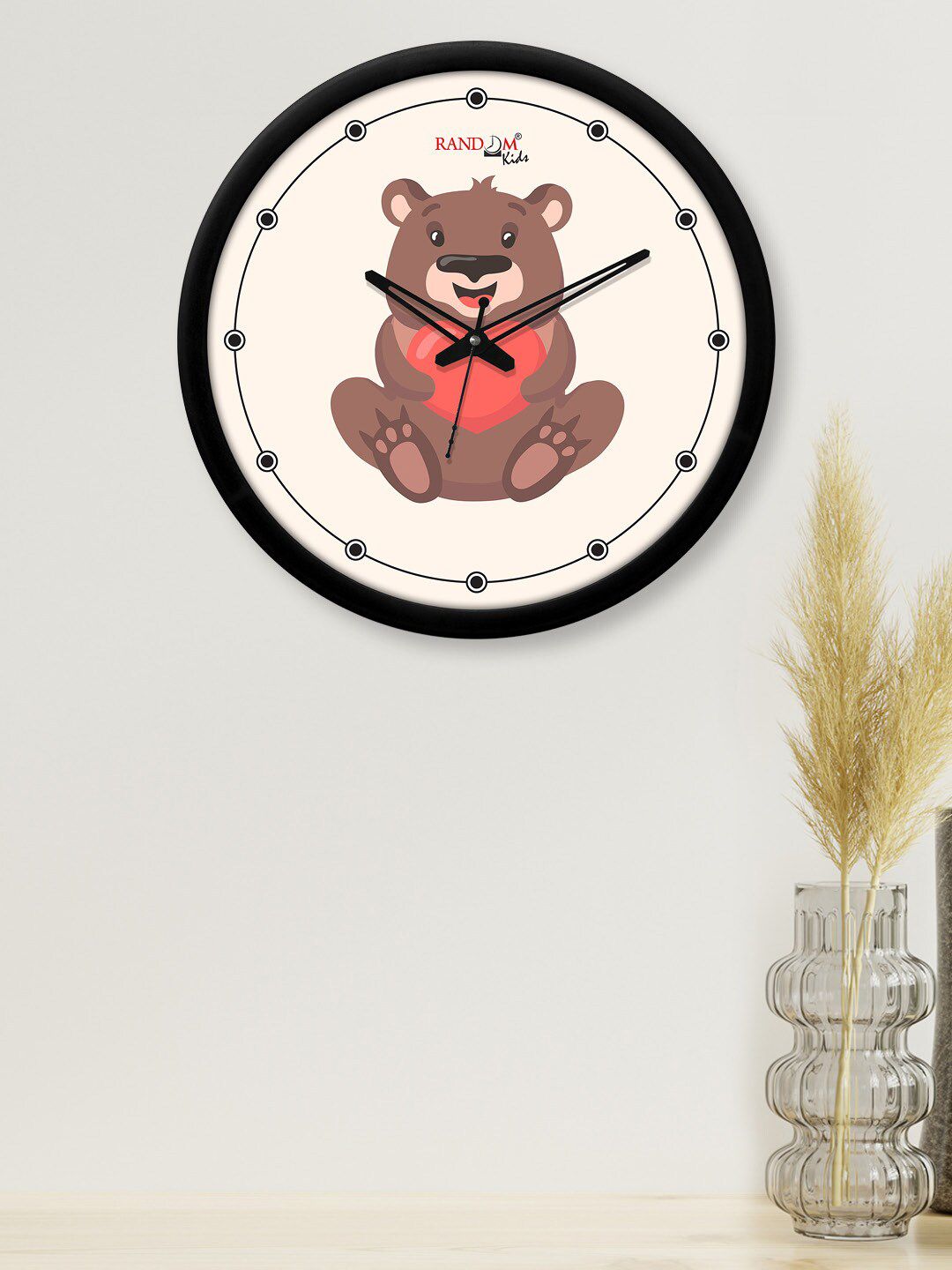 RANDOM Off White & Brown Printed Contemporary Wall Clock Price in India